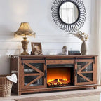Farmhouse Fireplace TV Stand, Entertainment Center, TV Console