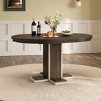 Vintage Oval Expandable Dining Table,Solid Wood Table for 6 in Kitchen