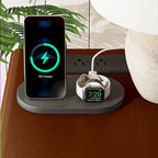 2 Drawer Modern Sofa Side Table, Solid Wood Narrow Side Table, Slim Nightstand for Living Room, Bedroom