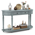 Costway 52 Long Sofa Table with 2 Drawers & Open Shelf Retro Console - See Details