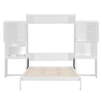 All-in-one Murphy Bed with Desk, Vanity and Wardrobe Queen Folding Bed