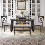 Foldable Multifunctional Dining Table and Chair Sets Home Party Dining Table and Chair Sets with X Shape Table Legs for Kitchen