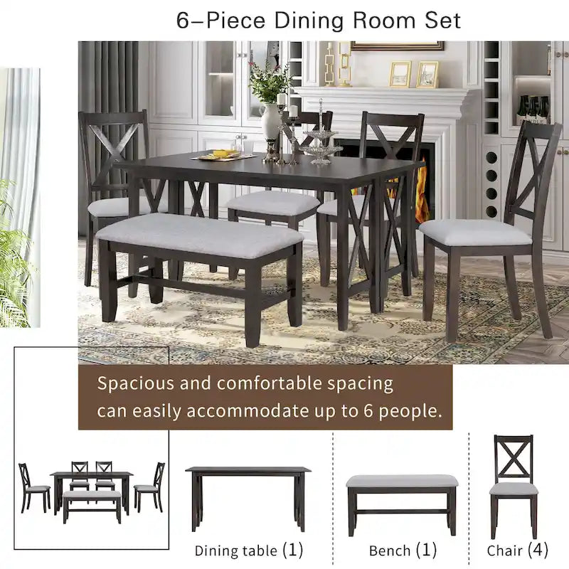 Foldable Multifunctional Dining Table and Chair Sets Home Party Dining Table and Chair Sets with X Shape Table Legs for Kitchen