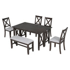 Foldable Multifunctional Dining Table and Chair Sets Home Party Dining Table and Chair Sets with X Shape Table Legs for Kitchen