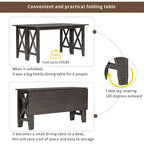 Foldable Multifunctional Dining Table and Chair Sets Home Party Dining Table and Chair Sets with X Shape Table Legs for Kitchen