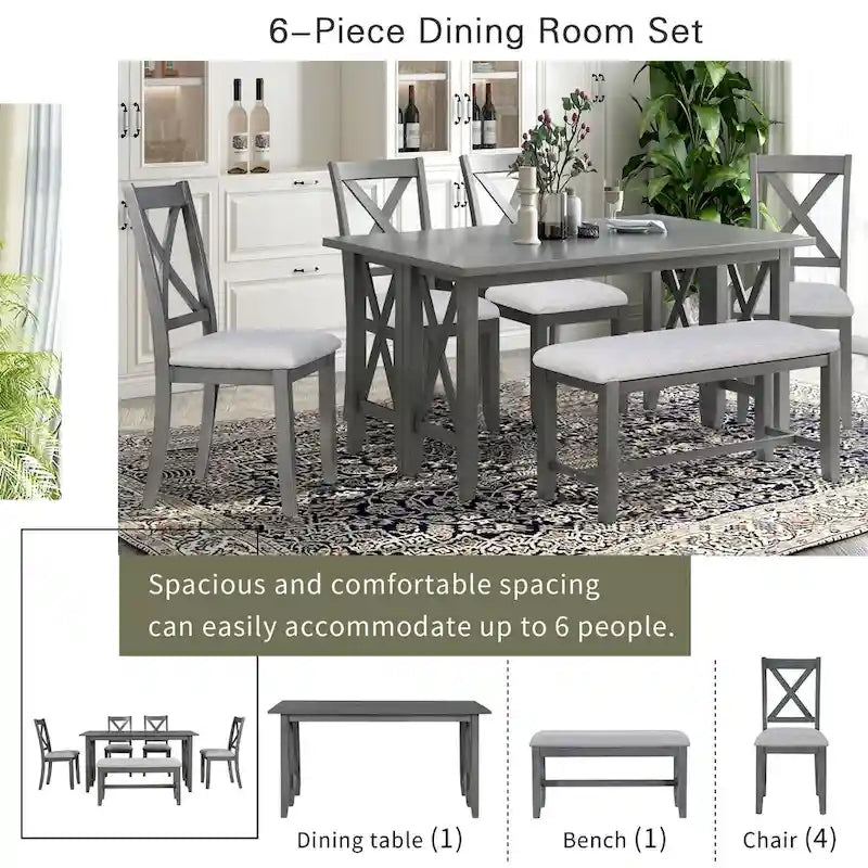 Foldable Multifunctional Dining Table and Chair Sets Home Party Dining Table and Chair Sets with X Shape Table Legs for Kitchen