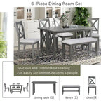 Foldable Multifunctional Dining Table and Chair Sets Home Party Dining Table and Chair Sets with X Shape Table Legs for Kitchen