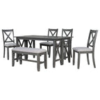 Foldable Multifunctional Dining Table and Chair Sets Home Party Dining Table and Chair Sets with X Shape Table Legs for Kitchen