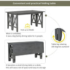 Foldable Multifunctional Dining Table and Chair Sets Home Party Dining Table and Chair Sets with X Shape Table Legs for Kitchen