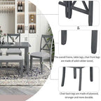 Foldable Multifunctional Dining Table and Chair Sets Home Party Dining Table and Chair Sets with X Shape Table Legs for Kitchen