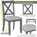 Foldable Multifunctional Dining Table and Chair Sets Home Party Dining Table and Chair Sets with X Shape Table Legs for Kitchen