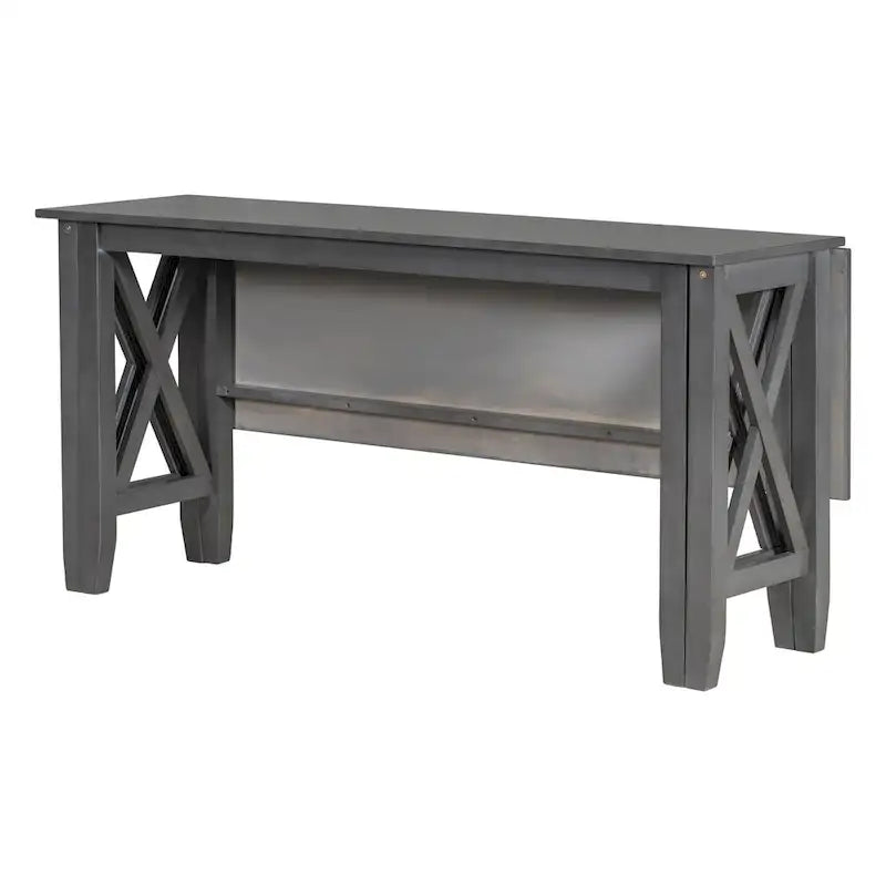 Foldable Multifunctional Dining Table and Chair Sets Home Party Dining Table and Chair Sets with X Shape Table Legs for Kitchen