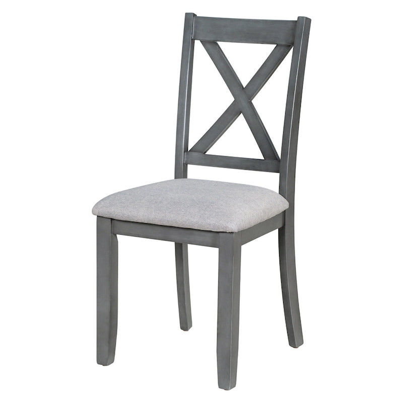 Foldable Multifunctional Dining Table and Chair Sets Home Party Dining Table and Chair Sets with X Shape Table Legs for Kitchen