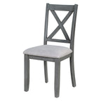 Foldable Multifunctional Dining Table and Chair Sets Home Party Dining Table and Chair Sets with X Shape Table Legs for Kitchen