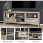 WESOME 70 Fireplace TV Stand Entertainment Center with 18 Electric Fireplace