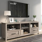 WESOME 70 Fireplace TV Stand Entertainment Center with 18 Electric Fireplace