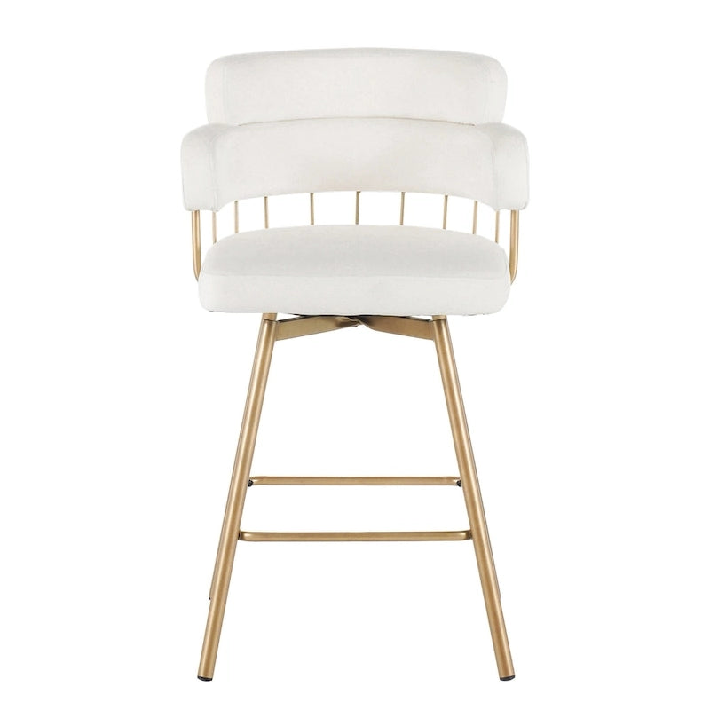Christopher Knight Home Bremen 180Swivel 26 Velvet Counter Stools with Metal Legs (Set of 2)