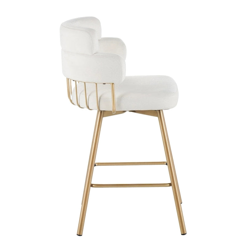 Christopher Knight Home Bremen 180Swivel 26 Velvet Counter Stools with Metal Legs (Set of 2)