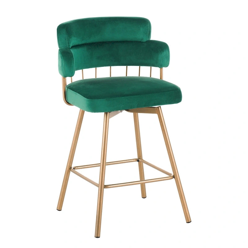 Christopher Knight Home Bremen 180Swivel 26 Velvet Counter Stools with Metal Legs (Set of 2)