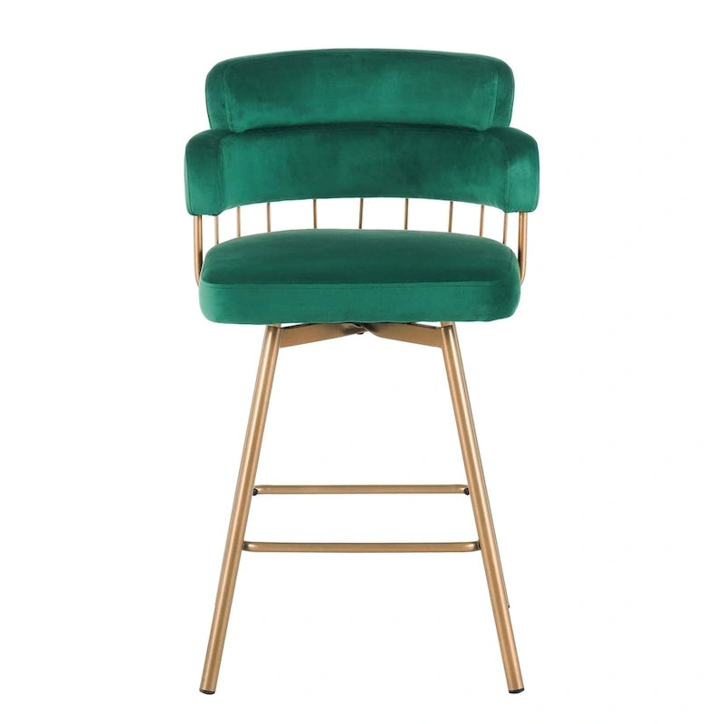 Christopher Knight Home Bremen 180Swivel 26 Velvet Counter Stools with Metal Legs (Set of 2)
