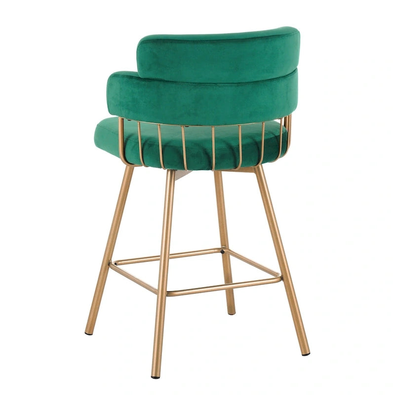 Christopher Knight Home Bremen 180Swivel 26 Velvet Counter Stools with Metal Legs (Set of 2)