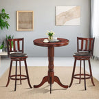 Gymax 42 Pub Bar Round Table Chess Table Bistro Vintage W/Checker Top - See Details