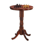 Gymax 42 Pub Bar Round Table Chess Table Bistro Vintage W/Checker Top - See Details