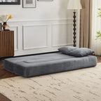 Transformable Sectional Sofa with 3 Ottoman Stools - Supportive Foam Fold-Out Bed, Compact Chenille Lounger