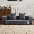 Transformable Sectional Sofa with 3 Ottoman Stools - Supportive Foam Fold-Out Bed, Compact Chenille Lounger