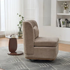25 Seat Wide Chenille Office Accent Chair with 360 Swivel Metal Base