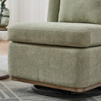25 Seat Wide Chenille Office Accent Chair with 360 Swivel Metal Base