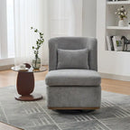 25 Seat Wide Chenille Office Accent Chair with 360 Swivel Metal Base