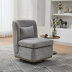 25 Seat Wide Chenille Office Accent Chair with 360 Swivel Metal Base