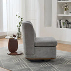 25 Seat Wide Chenille Office Accent Chair with 360 Swivel Metal Base