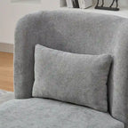 25 Seat Wide Chenille Office Accent Chair with 360 Swivel Metal Base