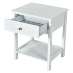 Gymax 2PCS 2-Tier Nightstand Modern Side End Table w/ Drawer & Open