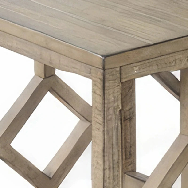 Rena 3 Piece Nesting Accent Table Set, Slatted, Light Brown Mahogany