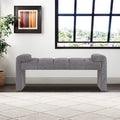 54 Boucle Bedroom Bench with Channel Tufted