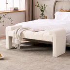 54 Boucle Bedroom Bench with Channel Tufted