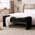 54 Boucle Bedroom Bench with Channel Tufted
