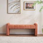 54 Boucle Bedroom Bench with Channel Tufted