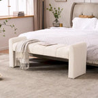 54 Boucle Bedroom Bench with Channel Tufted