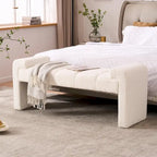 54 Boucle Bedroom Bench with Channel Tufted