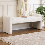 54 Boucle Bedroom Bench with Channel Tufted