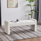54 Boucle Bedroom Bench with Channel Tufted