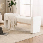 54 Boucle Bedroom Bench with Channel Tufted