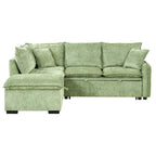 Roomfitters Convertible Sofa Bed Sectional Sleeper with Storage Ottoman, Two Pillows, USB Ports, and Power Sockets