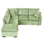 Roomfitters Convertible Sofa Bed Sectional Sleeper with Storage Ottoman, Two Pillows, USB Ports, and Power Sockets