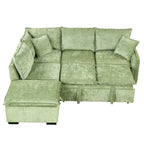 Roomfitters Convertible Sofa Bed Sectional Sleeper with Storage Ottoman, Two Pillows, USB Ports, and Power Sockets