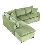 Roomfitters Convertible Sofa Bed Sectional Sleeper with Storage Ottoman, Two Pillows, USB Ports, and Power Sockets